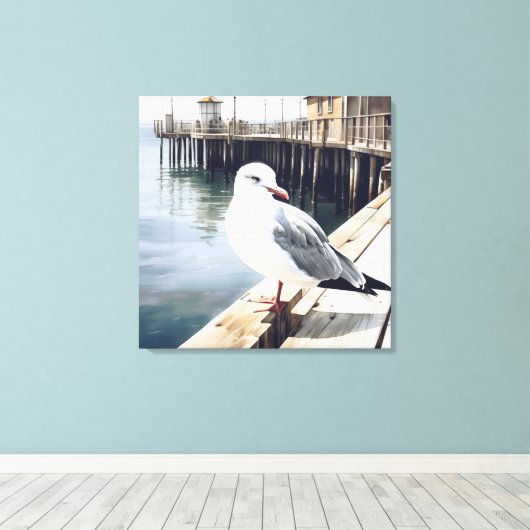 zeemeeuw canvas afdruk (Insitu (Houten vloer))