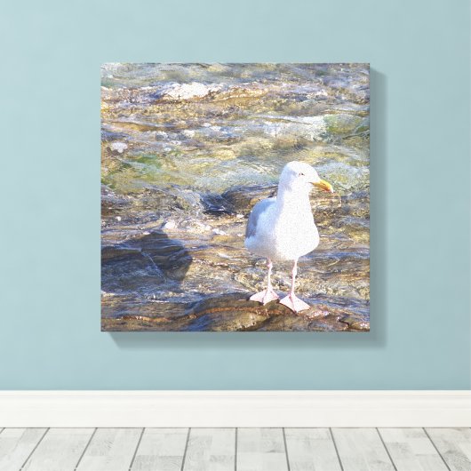 zeemeeuw canvas print (Insitu (Houten vloer))