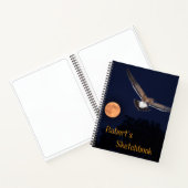 Zeemeeuw door de maan schets notitieboek (Binnen)