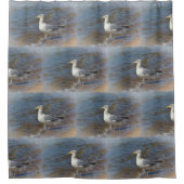 Zeemeeuw door de zeeschildpad douchegordijn (Voorkant)