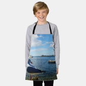 Zeemeeuw en boten op de oceaan, Kinder full print  Schort (Gedragen)