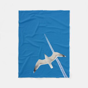 Zeemeeuw en vliegtuig fleece deken