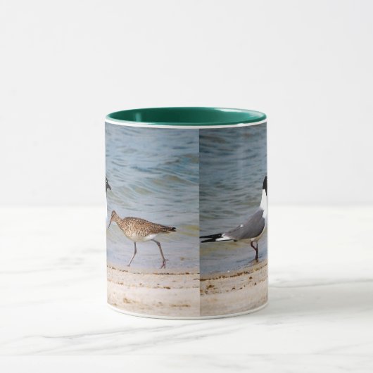 Zeemeeuw en zandkever mok (Midden)