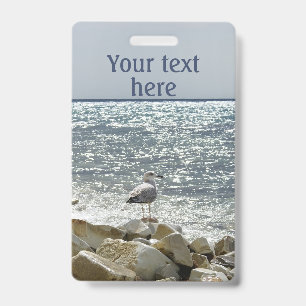 Zeemeeuw en zee badge