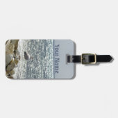 Zeemeeuw en zee bagagelabel (Voorkant horizontaal)