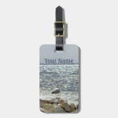 Zeemeeuw en zee bagagelabel (Voorkant verticaal)