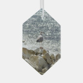 Zeemeeuw en zee glas ornament (Voorkant Rechts)