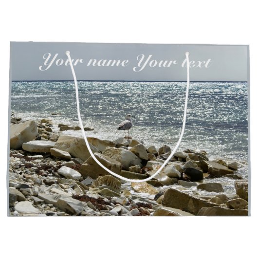 Zeemeeuw en zee groot cadeauzakje (Achterkant)