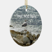 Zeemeeuw en zee keramisch ornament (Rechts)