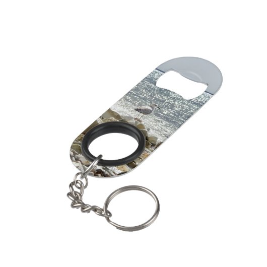 Zeemeeuw en zee mini flessenopener (Achterkant Gekanteld)