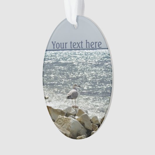 Zeemeeuw en zee ornament (voorkant)