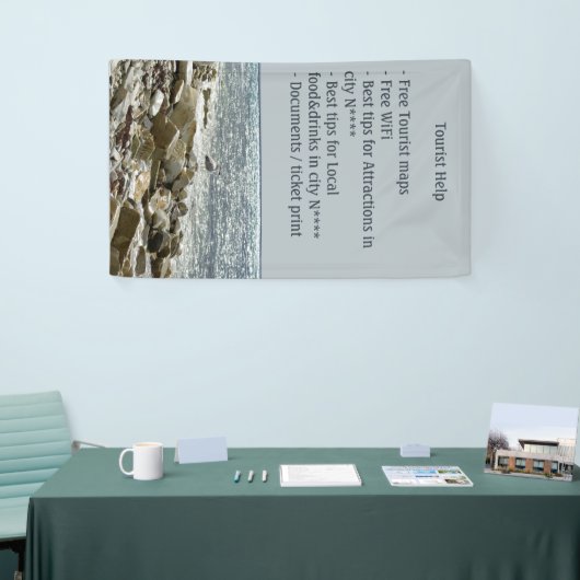 Zeemeeuw en zee spandoek (Beurs)