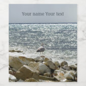 Zeemeeuw en zee wijn etiket (Enkel label)