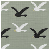 Zeemeeuw en zwarte vogel stof (Close Up)