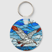 Zeemeeuw glas in lood sleutelhanger (Achterkant)