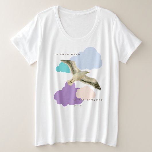 Zeemeeuw in de wolken grote maat t-shirt (Design voorkant)