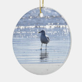 Zeemeeuw in Oceaan Foto Ornament (Links)