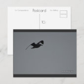 Zeemeeuw in Silhouette | Blue Beach Song™-Briefkaa Briefkaart (Voorkant / Achterkant)