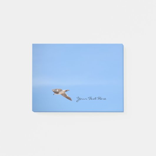 Zeemeeuw in vlucht blauw post-it® notes (Voorkant)