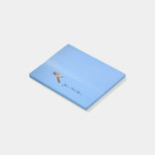 Zeemeeuw in vlucht blauw post-it® notes (Schuin)