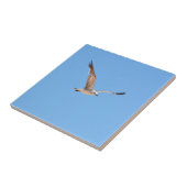 Zeemeeuw in vlucht blauw tegeltje (Zijkant)