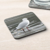 Zeemeeuw in water bier onderzetter (Linkerzijde)
