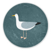 zeemeeuw keramische knop (Voorkant)