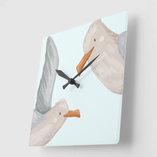 Zeemeeuw Kustthema Wandklok (Hoek)