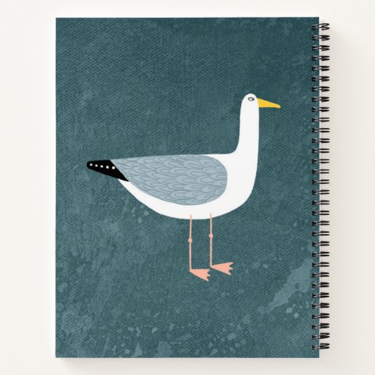 Zeemeeuw kustvogel gepersonaliseerd notitieboek (Achterkant)