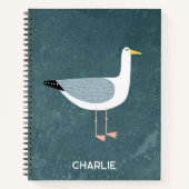 Zeemeeuw kustvogel gepersonaliseerd notitieboek (Voorkant)
