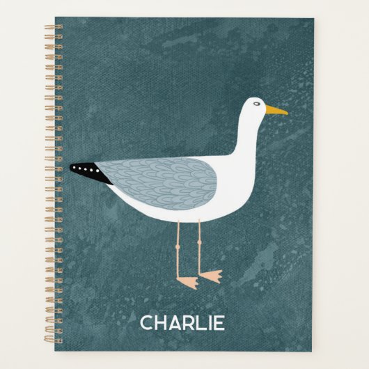 Zeemeeuw kustvogel gepersonaliseerd planner (Voorkant)
