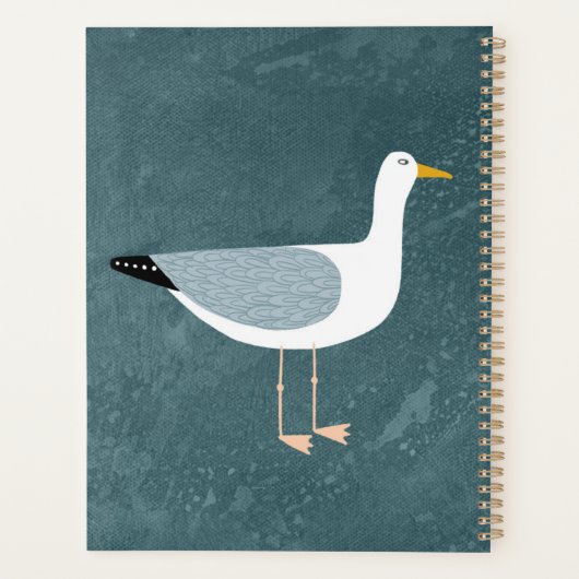 Zeemeeuw kustvogel gepersonaliseerd planner (Achterkant)