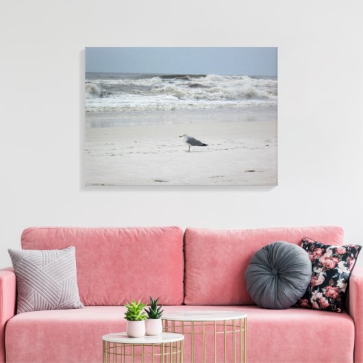 Zeemeeuw langs de oceaan op Canvas (Insitu (Woonkamer))
