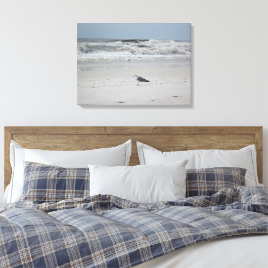 Zeemeeuw langs de oceaan op Canvas (Insitu (Slaapkamer))
