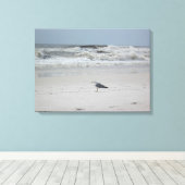 Zeemeeuw langs de oceaan op Canvas (Insitu (Houten vloer))