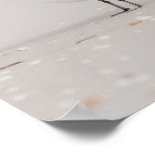 Zeemeeuw met blauw Zee en zeeschelpen Poster (Hoek)