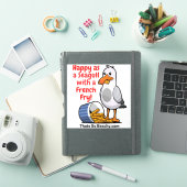Zeemeeuw met een Franse Fry Boardwalk plezier Sticker (iPad Cover)