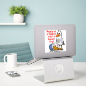 Zeemeeuw met een Franse Fry Boardwalk plezier Sticker (Laptop op bureau)