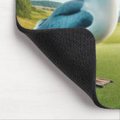 Zeemeeuw met een golfbal muismat (Hoek)