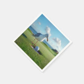 Zeemeeuw met een golfbal servet (Hoek)