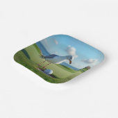 Zeemeeuw met een hole-in-one golfbal papieren bordje (Gebogen)