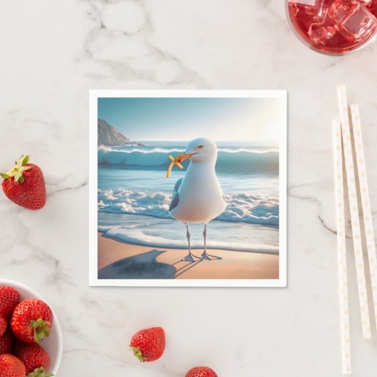 Zeemeeuw met friet servet (Insitu)