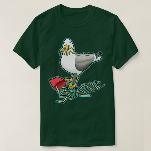 Zeemeeuw met friet t-shirt (Design voorkant)