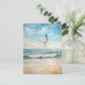 Zeemeeuw Oceaan Vogel Strand Kust Briefkaart (Staand voorkant)