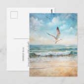Zeemeeuw Oceaan Vogel Strand Kust Briefkaart (Voorkant / Achterkant)