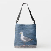 Zeemeeuw op de baai crossbody tas (Achterkant)
