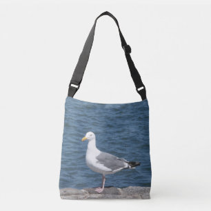 Zeemeeuw op de baai crossbody tas