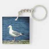 Zeemeeuw op de baai sleutelhanger (Achterkant)