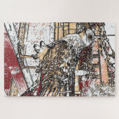 Zeemeeuw op de brug in Hythe Legpuzzel (Horizontaal)