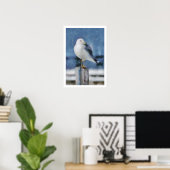 Zeemeeuw op de PostDruk van het Poster (Thuiskantoor)